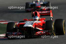 22.02.2012, Barcelona, Spain, Charles Pic (FRA), Marussia F1 Team    - Formula 1 Testing, day 2 - Formula 1 World Championship