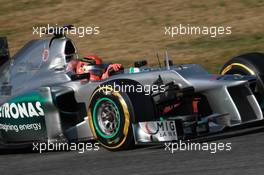 02.04.2012, Barcelona, Spain, Michael Schumacher (GER), Mercedes AMG Petronas - Formula 1 Testing, day 2 - Formula 1 World Championship