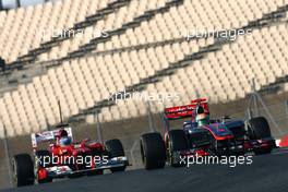 02.04.2012, Barcelona, Spain, Lewis Hamilton (GBR), McLaren Mercedes and Fernando Alonso (ESP), Scuderia Ferrari   - Formula 1 Testing, day 2 - Formula 1 World Championship