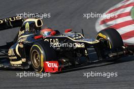 02.04.2012, Barcelona, Spain, Romain Grosjean (FRA), Lotus Renault F1 Team - Formula 1 Testing, day 2 - Formula 1 World Championship