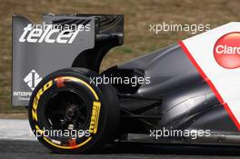 02.04.2012, Barcelona, Spain, Sauber rear wing - Formula 1 Testing, day 2 - Formula 1 World Championship