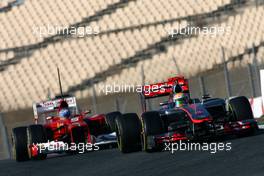 02.04.2012, Barcelona, Spain, Lewis Hamilton (GBR), McLaren Mercedes and Fernando Alonso (ESP), Scuderia Ferrari   - Formula 1 Testing, day 2 - Formula 1 World Championship