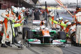 03.03.2012, Barcelona, Spain, Paul di Resta (GBR), Sahara Force India Formula One Team pit stop - Formula 1 Testing, day 3 - Formula 1 World Championship