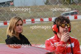 03.03.2012, Barcelona, Spain, Fernando Alonso (ESP), Scuderia Ferrari with Carmen Jorda Indy lights driver- Formula 1 Testing, day 3 - Formula 1 World Championship