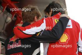 03.03.2012, Barcelona, Spain, Sebastian Vettel (GER), Red Bull Racing with Massimo Rivola (ITA), Scuderia Ferrari  Sporting Director - Formula 1 Testing, day 3 - Formula 1 World Championship
