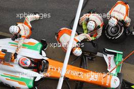 03.03.2012, Barcelona, Spain, Paul di Resta (GBR), Sahara Force India Formula One Team pit stop - Formula 1 Testing, day 3 - Formula 1 World Championship