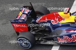 04.03.2012, Barcelona, Spain, Sebastian Vettel (GER), Red Bull Racing rear wing and exhaust - Formula 1 Testing, day 4 - Formula 1 World Championship