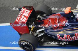 04.03.2012, Barcelona, Spain, Daniel Ricciardo (AUS), Scuderia Toro Rosso  rear wing and exhaust - Formula 1 Testing, day 4 - Formula 1 World Championship