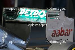 04.03.2012, Barcelona, Spain, Michael Schumacher (GER), Mercedes AMG Petronas rear wing - Formula 1 Testing, day 4 - Formula 1 World Championship