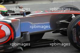 04.03.2012, Barcelona, Spain, Lewis Hamilton (GBR), McLaren Mercedes tea tray - Formula 1 Testing, day 4 - Formula 1 World Championship