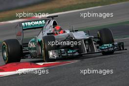 04.03.2012, Barcelona, Spain, Michael Schumacher (GER), Mercedes GP   - Formula 1 Testing, day 4 - Formula 1 World Championship