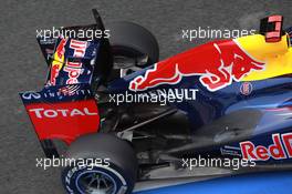 04.03.2012, Barcelona, Spain, Sebastian Vettel (GER), Red Bull Racing rear wing and exhaust - Formula 1 Testing, day 4 - Formula 1 World Championship