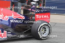 04.03.2012, Barcelona, Spain, Sebastian Vettel (GER), Red Bull Racing rear wing and exhaust - Formula 1 Testing, day 4 - Formula 1 World Championship