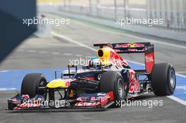 04.03.2012, Barcelona, Spain, Red Bull front wing at a very high angle - Formula 1 Testing, day 4 - Formula 1 World Championship