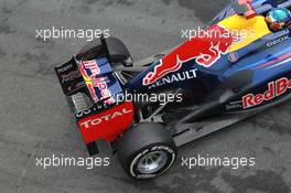 04.03.2012, Barcelona, Spain, Sebastian Vettel (GER), Red Bull Racing rear wing and exhaust - Formula 1 Testing, day 4 - Formula 1 World Championship