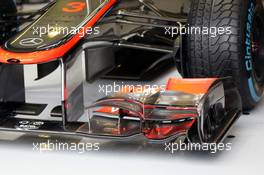 McLaren MP4/27 front wing detail. 31.08.2012. Formula 1 World Championship, Rd 12, Belgian Grand Prix, Spa Francorchamps, Belgium, Practice Day