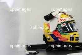 The helmet of Lewis Hamilton (GBR) McLaren. Belgian Grand Prix, Friday 31st August 2012. Spa-Francorchamps, Belgium. 31.08.2012. Formula 1 World Championship, Rd 12, Belgian Grand Prix, Spa Francorchamps, Belgium, Practice Day