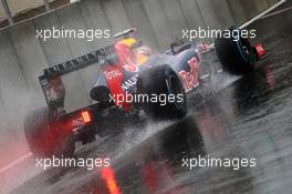 Sebastian Vettel (GER) Red Bull Racing RB8 leaves the pits. 31.08.2012. Formula 1 World Championship, Rd 12, Belgian Grand Prix, Spa Francorchamps, Belgium, Practice Day