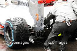mcar rear wing detail. 31.08.2012. Formula 1 World Championship, Rd 12, Belgian Grand Prix, Spa Francorchamps, Belgium, Practice Day