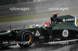 Heikki Kovalainen (FIN) Caterham CT01 spins. 31.08.2012. Formula 1 World Championship, Rd 12, Belgian Grand Prix, Spa Francorchamps, Belgium, Practice Day