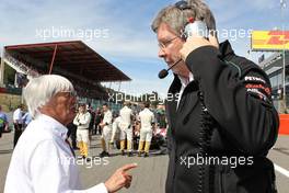 Bernie Ecclestone (GBR) and Ross Brawn (GBR), Mercedes GP, Technical Director   02.09.2012. Formula 1 World Championship, Rd 12, Belgian Grand Prix, Spa Francorchamps, Belgium, Race Day