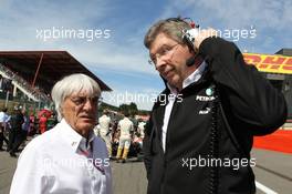 Bernie Ecclestone (GBR) and Ross Brawn (GBR), Mercedes GP, Technical Director   02.09.2012. Formula 1 World Championship, Rd 12, Belgian Grand Prix, Spa Francorchamps, Belgium, Race Day