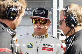 Kimi Raikkonen (FIN) Lotus F1 Team on the grid. 02.09.2012. Formula 1 World Championship, Rd 12, Belgian Grand Prix, Spa Francorchamps, Belgium, Race Day