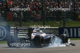 Pastor Maldonado (VEN) Williams FW34 retired from the race. 02.09.2012. Formula 1 World Championship, Rd 12, Belgian Grand Prix, Spa Francorchamps, Belgium, Race Day