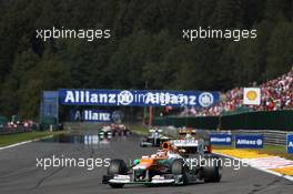 Nico Hulkenberg (GER) Sahara Force India F1 VJM05. 02.09.2012. Formula 1 World Championship, Rd 12, Belgian Grand Prix, Spa Francorchamps, Belgium, Race Day