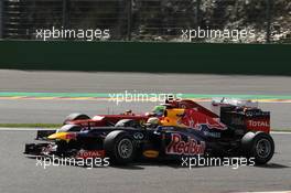 Sebastian Vettel (GER), Red Bull Racing and Felipe Massa (BRA), Scuderia Ferrari  02.09.2012. Formula 1 World Championship, Rd 12, Belgian Grand Prix, Spa Francorchamps, Belgium, Race Day