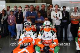 Sahara Force India F1 Team watch the end of the race. 02.09.2012. Formula 1 World Championship, Rd 12, Belgian Grand Prix, Spa Francorchamps, Belgium, Race Day