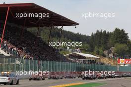 The start of the race  02.09.2012. Formula 1 World Championship, Rd 12, Belgian Grand Prix, Spa Francorchamps, Belgium, Race Day