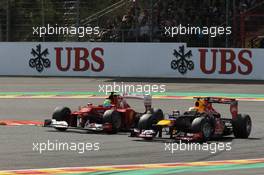 Felipe Massa (BRA), Scuderia Ferrari and Sebastian Vettel (GER), Red Bull Racing  02.09.2012. Formula 1 World Championship, Rd 12, Belgian Grand Prix, Spa Francorchamps, Belgium, Race Day