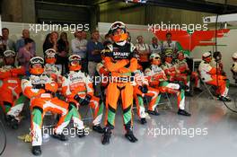 Sahara Force India F1 Team watch the end of the race. 02.09.2012. Formula 1 World Championship, Rd 12, Belgian Grand Prix, Spa Francorchamps, Belgium, Race Day