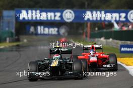 Vitaly Petrov (RUS) Caterham CT01. 02.09.2012. Formula 1 World Championship, Rd 12, Belgian Grand Prix, Spa Francorchamps, Belgium, Race Day