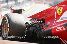 The Ferrari F2012 of Fernando Alonso (ESP) Ferrari is craned away after a crash at the start of the race. 02.09.2012. Formula 1 World Championship, Rd 12, Belgian Grand Prix, Spa Francorchamps, Belgium, Race Day