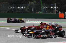 Sebastian Vettel (GER), Red Bull Racing and Felipe Massa (BRA), Scuderia Ferrari  02.09.2012. Formula 1 World Championship, Rd 12, Belgian Grand Prix, Spa Francorchamps, Belgium, Race Day