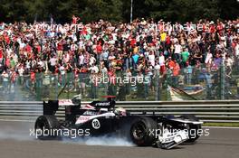 Pastor Maldonado (VEN) Williams FW34 retired from the race with damaged front wing. 02.09.2012. Formula 1 World Championship, Rd 12, Belgian Grand Prix, Spa Francorchamps, Belgium, Race Day