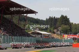 The start of the race  02.09.2012. Formula 1 World Championship, Rd 12, Belgian Grand Prix, Spa Francorchamps, Belgium, Race Day