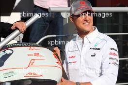 Michael Schumacher (GER) Mercedes AMG F1 celebrates his 300th GP 01.09.2012. Formula 1 World Championship, Rd 12, Belgian Grand Prix, Spa Francorchamps, Belgium, Qualifying Day