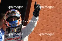 pole for Jenson Button (GBR), McLaren Mercedes with 2nd for Kamui Kobayashi (JAP), Sauber F1 Team and 3rd Pastor Maldonado (VEN), Williams F1 Team  01.09.2012. Formula 1 World Championship, Rd 12, Belgian Grand Prix, Spa Francorchamps, Belgium, Qualifying Day