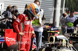 Fernando Alonso (ESP) Ferrari in parc ferme. 01.09.2012. Formula 1 World Championship, Rd 12, Belgian Grand Prix, Spa Francorchamps, Belgium, Qualifying Day