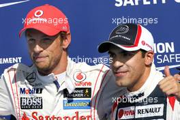 Jenson Button (GBR), McLaren Mercedes and Pastor Maldonado (VEN), Williams F1 Team  01.09.2012. Formula 1 World Championship, Rd 12, Belgian Grand Prix, Spa Francorchamps, Belgium, Qualifying Day