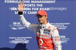 pole position for Jenson Button (GBR), McLaren Mercedes  01.09.2012. Formula 1 World Championship, Rd 12, Belgian Grand Prix, Spa Francorchamps, Belgium, Qualifying Day