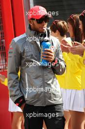 Lewis Hamilton (GBR) McLaren on the drivers parade. 02.09.2012. Formula 1 World Championship, Rd 12, Belgian Grand Prix, Spa Francorchamps, Belgium, Race Day