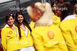 Grid girls on the drivers parade. 02.09.2012. Formula 1 World Championship, Rd 12, Belgian Grand Prix, Spa Francorchamps, Belgium, Race Day