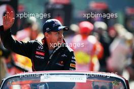 Sebastian Vettel (GER) Red Bull Racing on the drivers parade. 02.09.2012. Formula 1 World Championship, Rd 12, Belgian Grand Prix, Spa Francorchamps, Belgium, Race Day