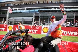 Nico Hulkenberg (GER) Sahara Force India F1 on the drivers parade. 02.09.2012. Formula 1 World Championship, Rd 12, Belgian Grand Prix, Spa Francorchamps, Belgium, Race Day