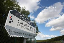 Sign from the circuit 30.08.2012. Formula 1 World Championship, Rd 12, Belgian Grand Prix, Spa Francorchamps, Belgium, Preparation Day
