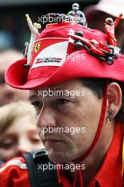 A fan with a distinctive Ferrari hat. 30.08.2012. Formula 1 World Championship, Rd 12, Belgian Grand Prix, Spa Francorchamps, Belgium, Preparation Day